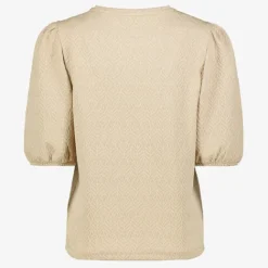 TwoDay Dames top met structuur in stof beige Online