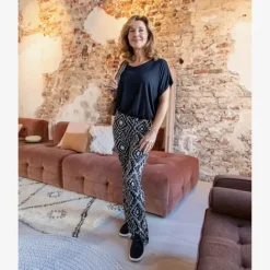 TwoDay Dames top met vlindermouwen zwart Clearance