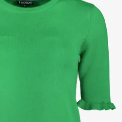 TwoDay Dames trui met halflange mouw groen Hot