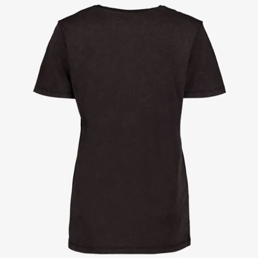 TwoDay Dames T-shirt acid wash zwart met roos Hot