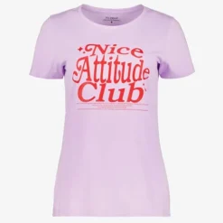 TwoDay Dames T-shirt lila met tekstopdruk Discount