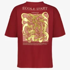 TwoDay Dames T-shirt met backprint bordeauxrood New