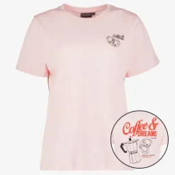 TwoDay Dames T-shirt met backprint roze Discount