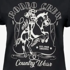 TwoDay Dames T-shirt met cowgirl opdruk zwart New