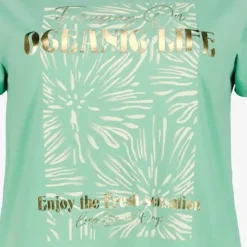 TwoDay Dames T-shirt met gouden tekstopdruk New