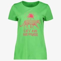TwoDay Dames T-shirt met luipaard groen Clearance