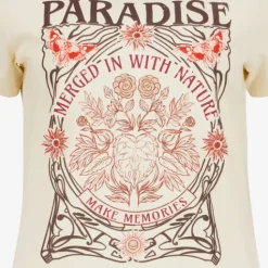 TwoDay Dames T-shirt met opdruk beige Hot