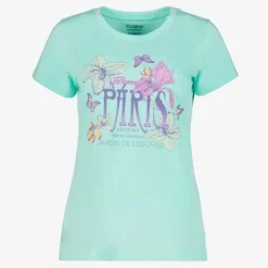 TwoDay Dames T-shirt met opdruk turquoise New