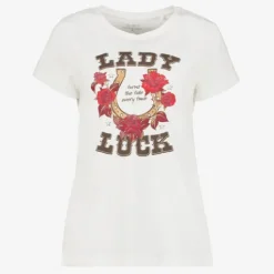 TwoDay Dames T-shirt met opdruk wit