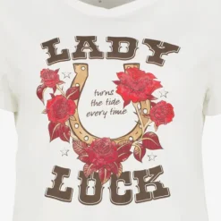 TwoDay Dames T-shirt met opdruk wit