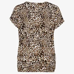 TwoDay Dames T-shirt met panterprint bruin Hot