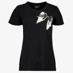 TwoDay Dames T-shirt met strik zwart wit