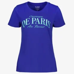 TwoDay Dames T-shirt met tekstopdruk kobalt blauw Hot