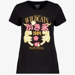 TwoDay Dames T-shirt met tijgers zwart Best