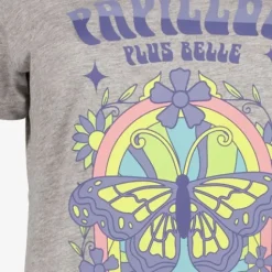 TwoDay Dames T-shirt met vlinder grijs Best