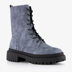 Blue Box Dames veterboots denim blauw