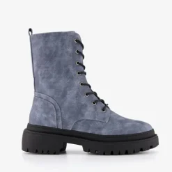 Blue Box Dames veterboots denim blauw