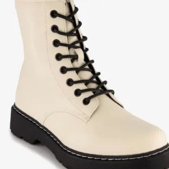 Blue Box Dames veterboots lichtbeige zwart Outlet