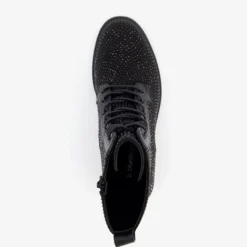 Blue Box Dames veterboots met strass steentjes Sale
