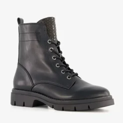 Tamaris Dames veterboots zwart goud Online