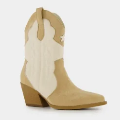 Blue Box Dames western laarzen beige wit Best