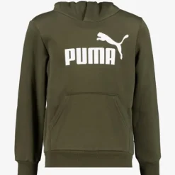 Puma ESS Col 2 Big Logo kinder hoodie donkergroen Discount