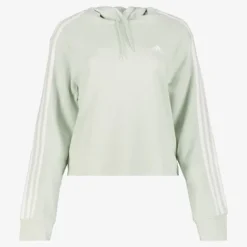 Adidas Essentials 3-Stripes Crop dames hoodie mint Online