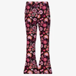 TwoDay Flared meisjes broek met bloemen zwart roze Sale