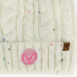 Scapino Gebreide meisjes muts met pompon wit Outlet