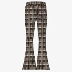 MyWay Geruite meisjes flared broek bruin grijs Outlet