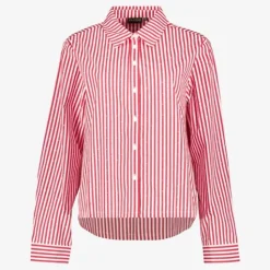 TwoDay Gestreepte dames blouse rood wit