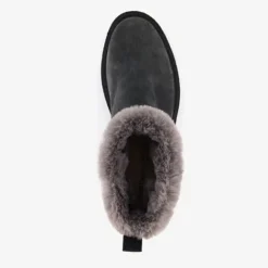 Hush Puppies Gevoerde boots met imitatiebont grijs Discount