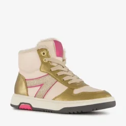 Blue Box Gevoerde hoge meisjes sneakers goud Outlet