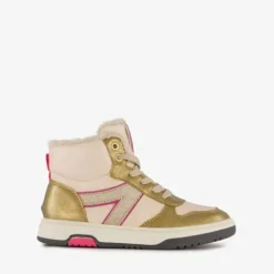 Blue Box Gevoerde hoge meisjes sneakers goud Outlet