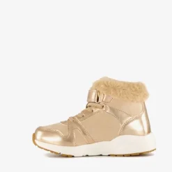 Blue Box Gevoerde hoge meisjes sneakers goud Hot