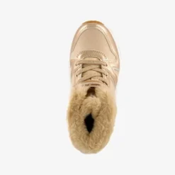 Blue Box Gevoerde hoge meisjes sneakers goud Hot