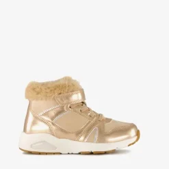 Blue Box Gevoerde hoge meisjes sneakers goud Hot