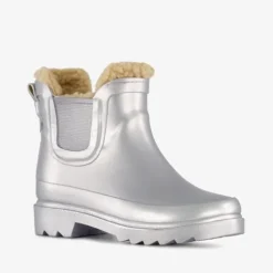 XQ Footwear Gevoerde kinder regenlaarzen zilver New