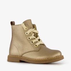 Groot Gevoerde leren meisjes veterboots goud Discount
