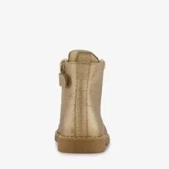 Groot Gevoerde leren meisjes veterboots goud Discount