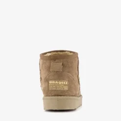 Braqeez Gevoerde meisjes laarsjes taupe Discount