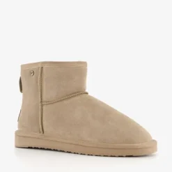 Hush Puppies Gevoerde suede enkellaarsjes beige Outlet