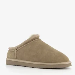 Hush Puppies Gevoerde suede heren pantoffels taupe Online