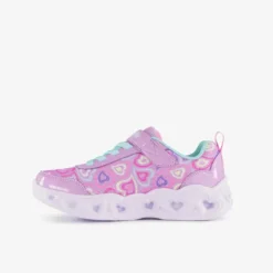 Skechers Heart Lights meisjes sneakers met lichtjes in pastelkleuren Clearance