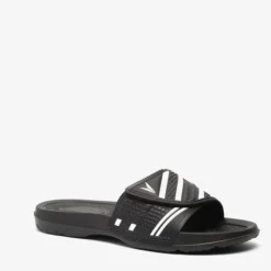 Dutchy Heren badslippers met klittenband zwart wit Discount