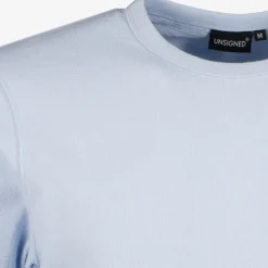 Unsigned Heren badstof T-shirt lichtblauw Online