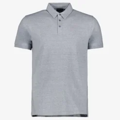 Unsigned Heren polo gemeleerd blauw grijs