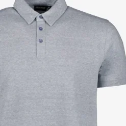 Unsigned Heren polo gemeleerd blauw grijs