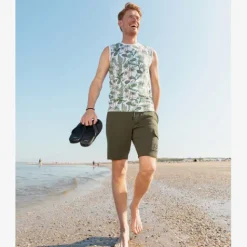 Unsigned Heren singlet met botanische print wit Discount