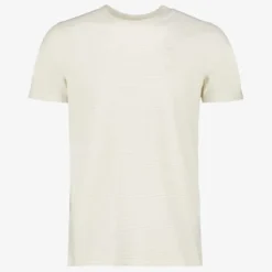 Unsigned Heren T-shirt beige gestreept Hot